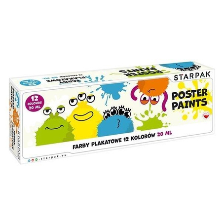 Farby Plakatowe 12kol 20ml Monster Starpak