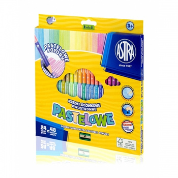 Kredki Ołówkowe Trójkątne 24 Szt. Dwustronne Astra