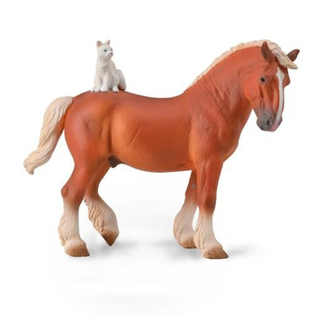 Figurka Draft Horse With Cat Collecta