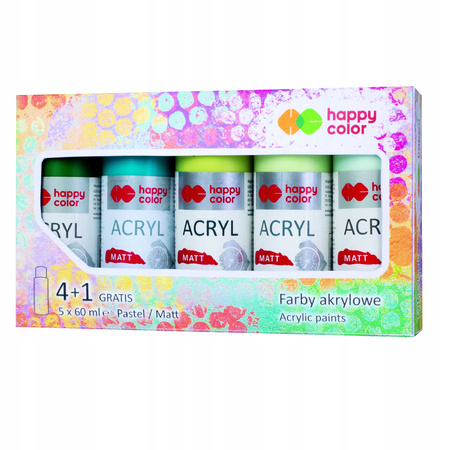 Farba Akrylowa Zestaw 5 Kolorów X 60 Ml Happy Color