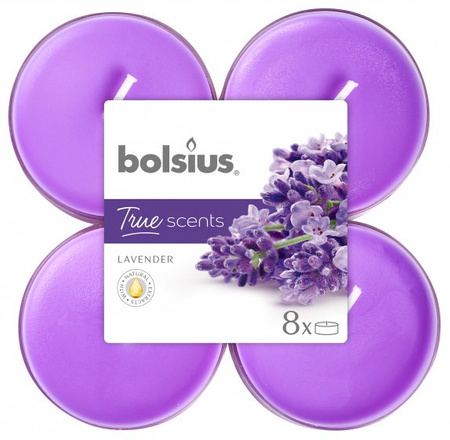 Podgrzewacze Maxi Lights 8H 8Szt. True Scents Lawenda Bolsius
