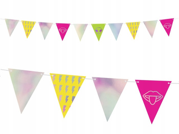 Girlanda Electric Holo - Flagietki, Mix, 1,8m Partydeco