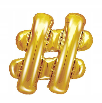 Balon Foliowy #, 35Cm, Złoty. Partydeco