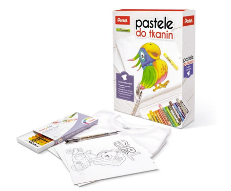 Zestaw Pastele Do Tkanin + Koszulka Pentel