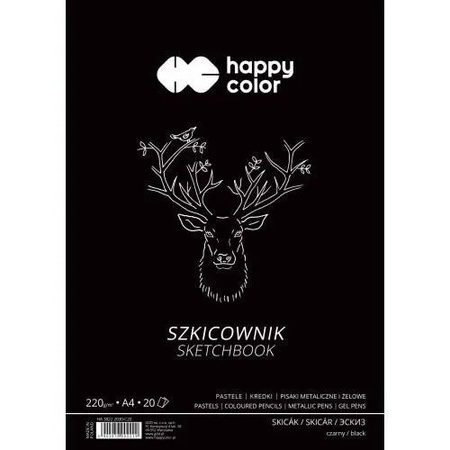 Szkicownik Czarny A4/20/220G Happy Color