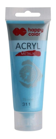 Farba Akrylowa 75 Ml, Niebieski Tiffany Metalik, Happy Color