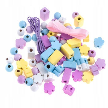 Drewniane Koraliki W Słoiczku, Mix, Pastelowe, 150 Szt. Dpcraft