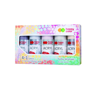 Farba Akrylowa Zestaw 5 Kolorów X 60 Ml Happy Color
