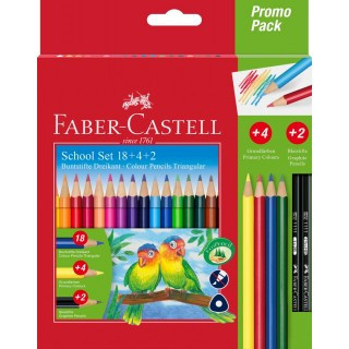 Kredki Ołówkowe 18K+4K Podst. Faber-Castell