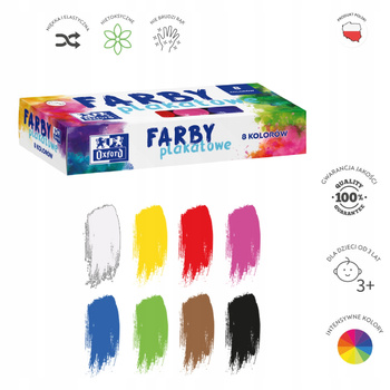 Farby Plakatowe 20Ml 8 Kolorów Oxford