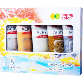 Farba Akrylowa Zestaw 5 Kolorów X 75 Ml Happy Color
