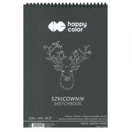 Szkicownik Czarny A4/20/220G Happy Color