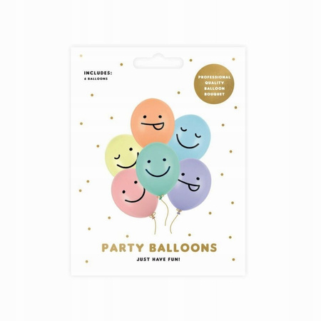 Balony 30 Cm, Buźki, Mix Partydeco