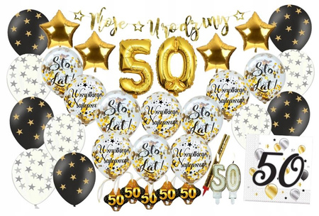 Baner Moje Urodziny, Złoty, 16,5X90Cm Partydeco