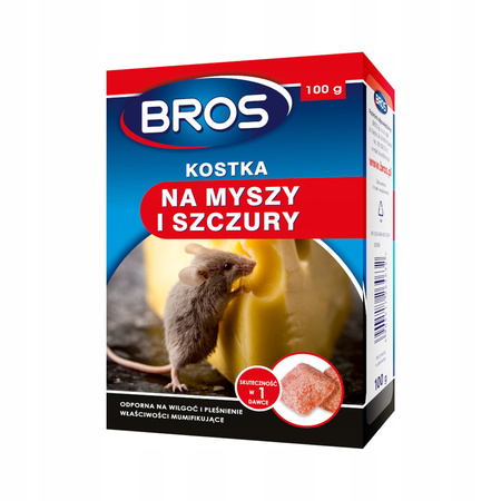 Kostka Na Myszy Szczury 100G. Bros