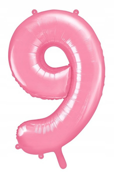 Balon Foliowy Cyfra "9", 86Cm, Różowy Partydeco