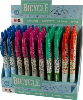 Długopis Automatyczny Bicycle, 0,5Mm, Różne Motywy, Niebieski,1 Sztuka , M&G. Happy Color, 1 sztuka