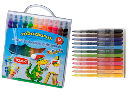 Kredki 12 Świecowe Wykręcane Toma