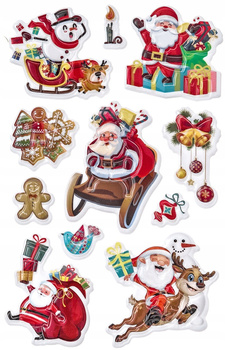 Naklejki Puffy - Mikołaje, 11 Szt. Dpcraft