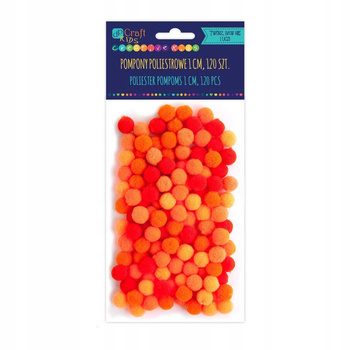 Pompony Poliestrowe 1 Cm Mix Pomarańczowe, 120 Szt. Dpcraft
