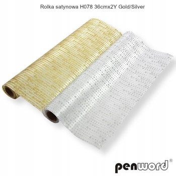 Rolka Satynowa H078 36cmx2y Złota/Srebrna Penword