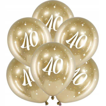 Balony Glossy 30Cm, 40, Złoty Partydeco