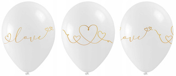 Balony Ze Złotym Walentynkowym Nadrukiem (5 Szt.) Arpex