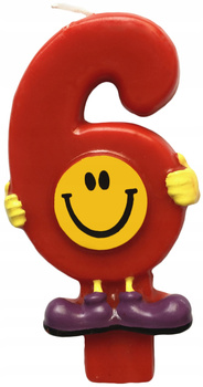 Świeczka Cyferka - Buźka Nr 6 1Szt. 9Cm Arpex