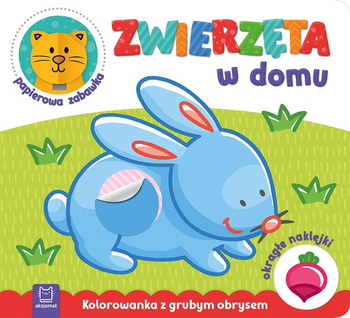 Zwierzęta W Domu. Kolorowanka Z Grubym Obrysem, Okrągłe Naklejki, Papierowa Zabawka Aksjomat