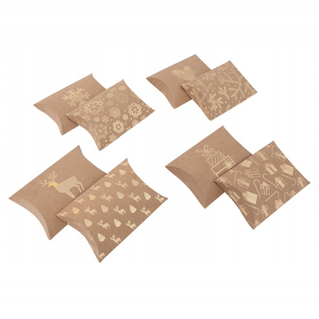 Pudełka Pillow 10X11 Cm, Śnieżynki, 4 Szt. DpCraft