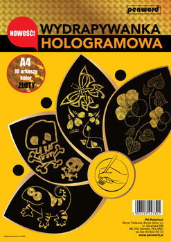 Wydrapywanka Hologramowa A4 Złota 2 Rylce Penword