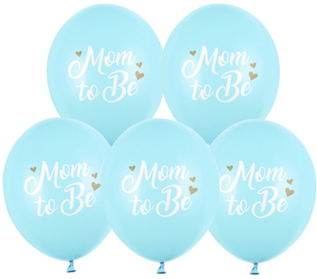 Balony 30 Cm, Mom To Be, Pastel Light Blue Partydeco