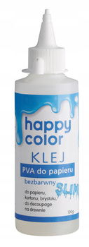 Klej do papieru PVA, butelka 100g, Happy Color