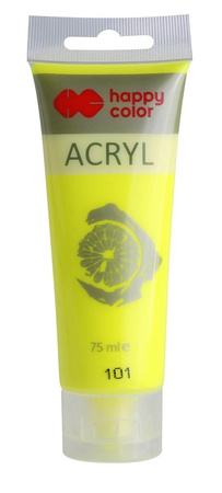 Farba Akrylowa 75Ml, Żółty Fluo, Happy Color