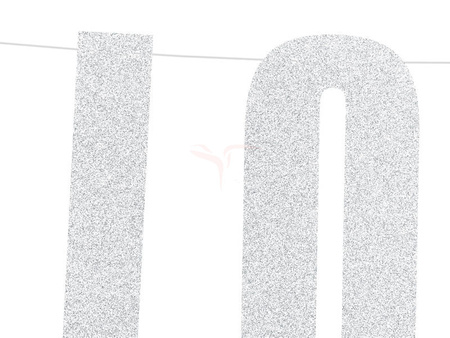 Baner Love, Srebrny, 21X55 Cm Partydeco