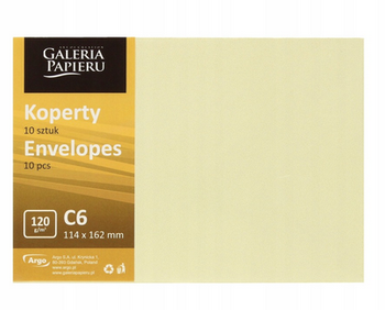 Koperta C6 Millenium Kremowy 120g 10szt 280227 Galeria Papieru