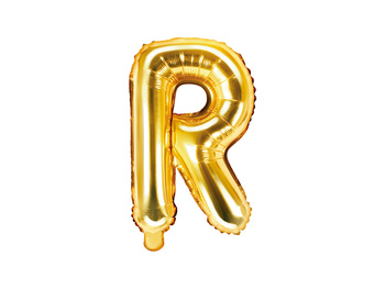Balon Foliowy Litera "R", 35Cm, Złoty Partydeco