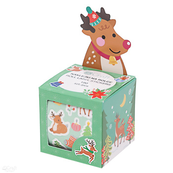 Naklejki Na Rolce Renifery, 190 Szt. Dpcraft