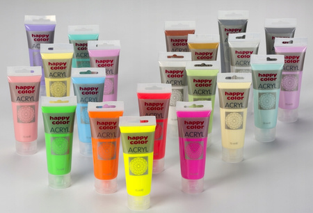 Farba akrylowa 75ml, czarne srebro, Happy Color