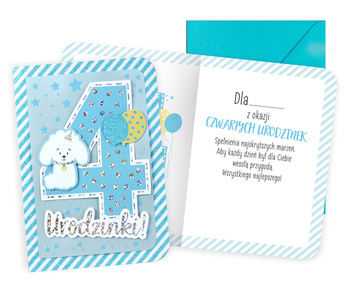 Karnet Dk-987 Urodziny 4 (Cyferki) Kukartka