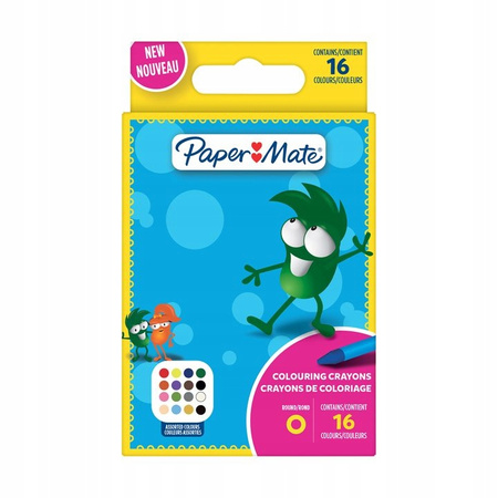 Kredki Świecowe 16kol PaperMate