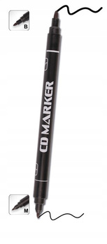 Pisak Marker CD Dwustronny Czarny Cresco