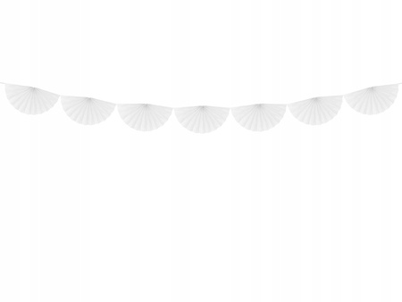 Girlanda Bibułowa Rozety, Biały, 3M Partydeco