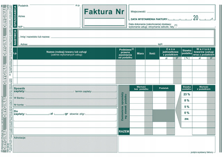 Druk Faktura Brutto A5 (Poziom-Upr.) 123-3E. Michalczyk