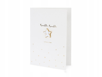 Kartka Z Pinem Gwiazdka, 10.5x14.8cm Partydeco
