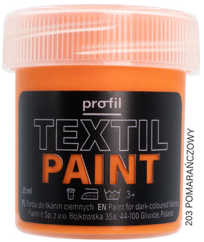 Farba Do Tkanin Ciemnych 25ml Pomarańczowy Fluo 0201/Tc Paint-It