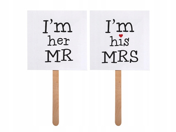 Karteczki I'M His Mrs/I'M Her Mr (1 Op. / 2 Szt.) Partydeco