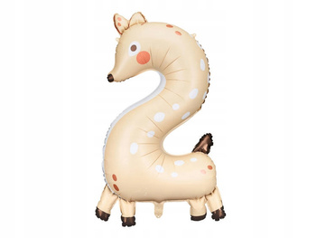 Balon Foliowy Cyfra 2 - Sarenka, 65x102 Cm, Mix Partydeco