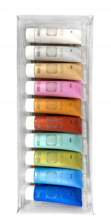 Farba Akrylowa Zestaw 10 Kolorów 12 Ml Happy Color