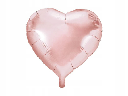 Balon Foliowy Metalizowany Serce W Kolorze Różowego Złota, Średnica Ok. 45 Cm (18''). Partydeco